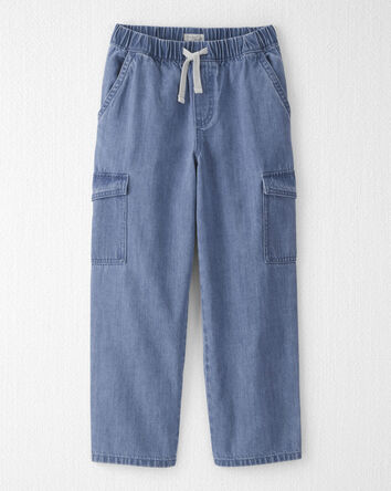 Kids Organic Cotton Denim Cargo Pants, 