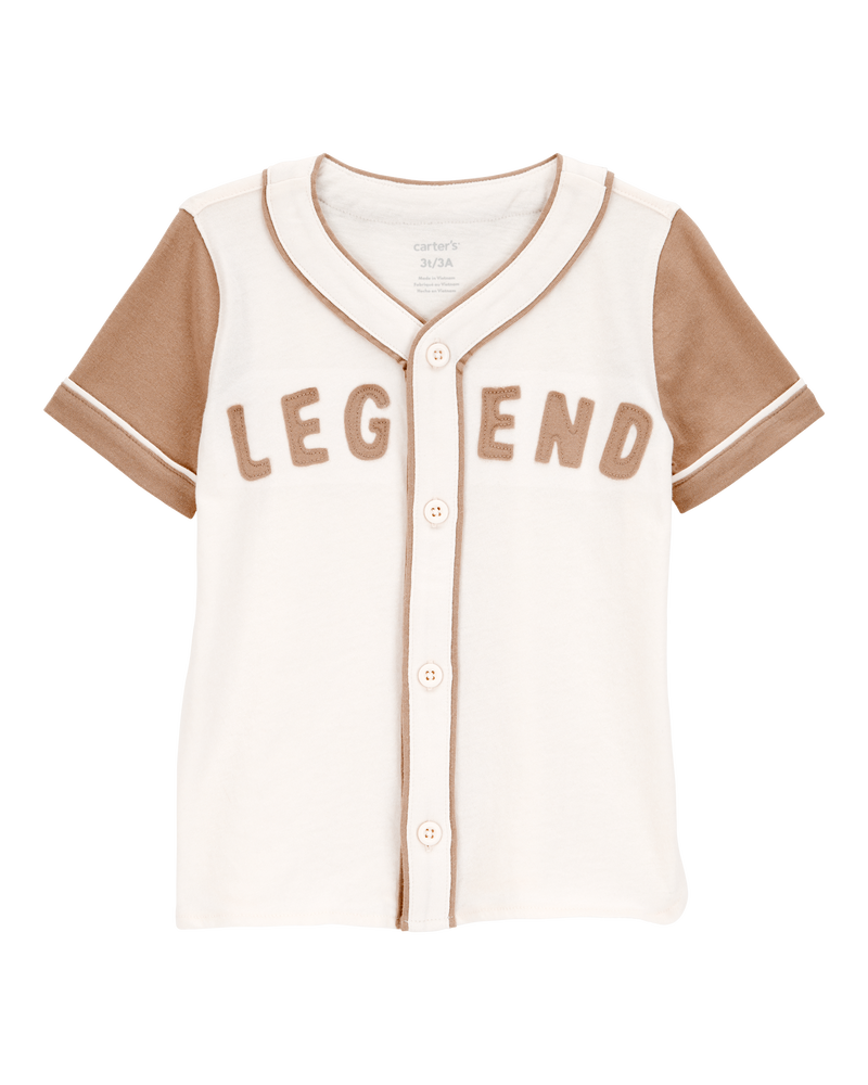 Toddler Legend Baseball Button-Down Vintage Tee, image 1 of 3 slides