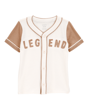 Toddler Legend Baseball Button-Down Vintage Tee, 