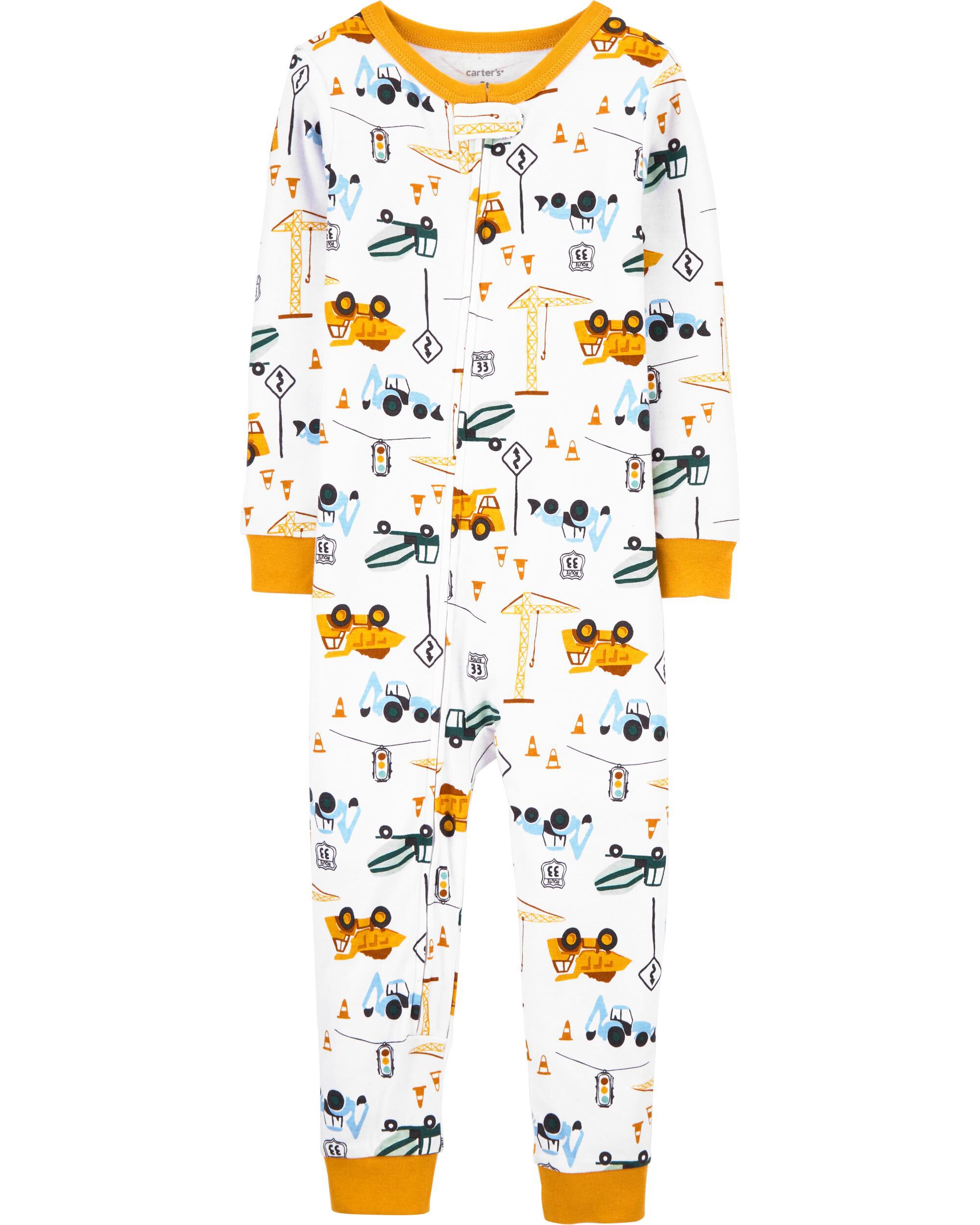 White 1 Piece Construction 100 Snug Fit Cotton Footless PJs