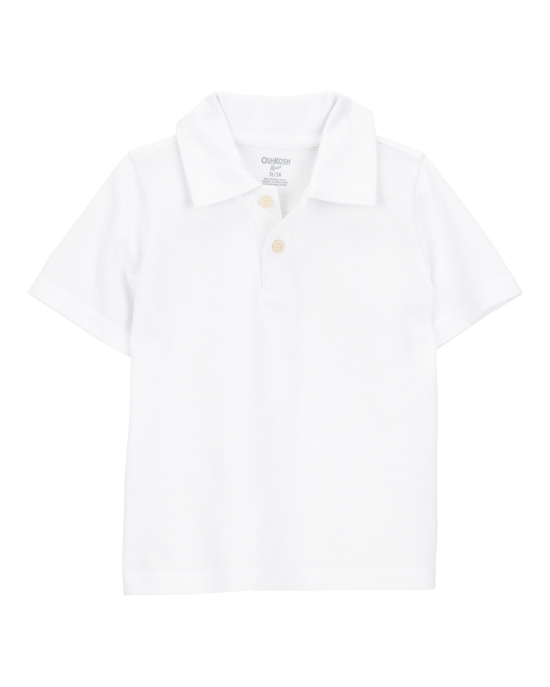 Enfant en bas âge Polo d’uniforme en piqué - Blanc, image 1 sur 3 diapositives