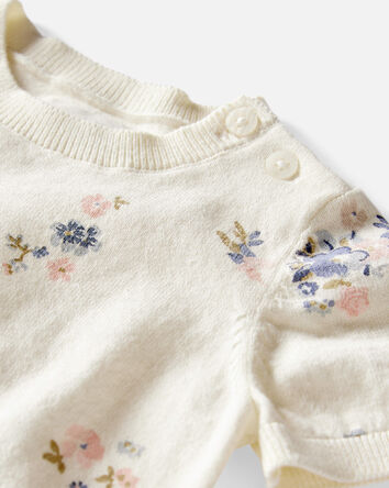 B&eacute;b&eacute; fille - Ensemble 2 pi&egrave;ces chandail en coton biologique &agrave; motif floral, 