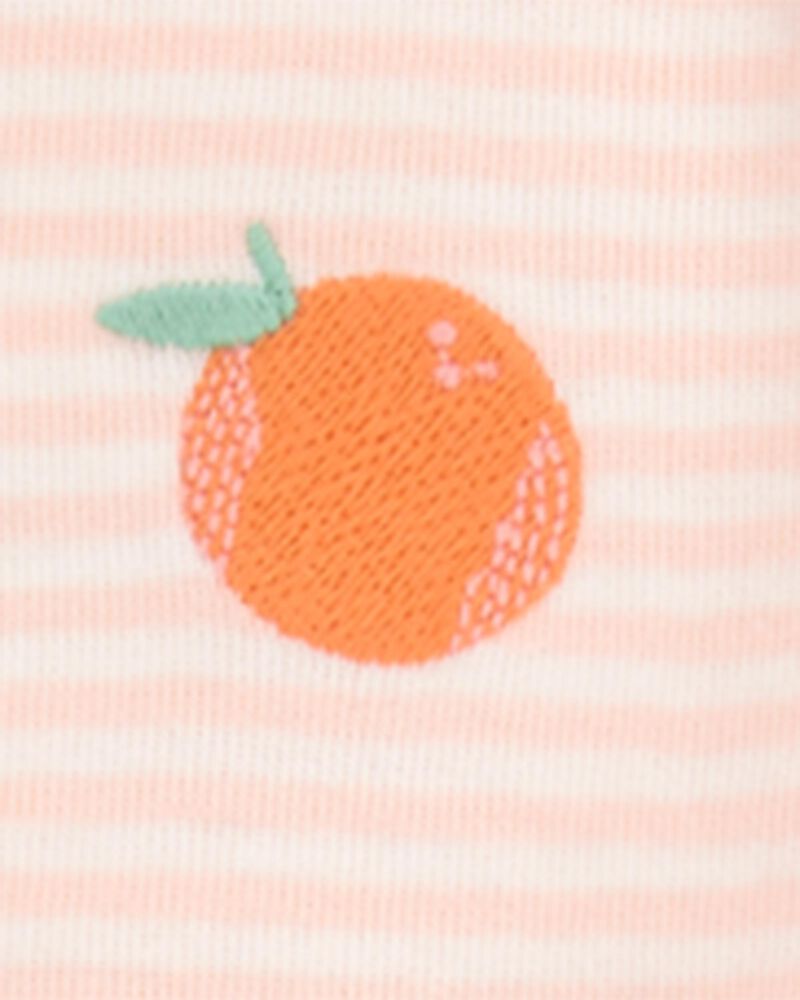 Baby Orange Print Snug Fit Cotton 4-Piece Pyjamas, image 4 of 5 slides