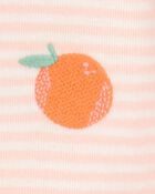 Baby Orange Print Snug Fit Cotton 4-Piece Pyjamas, image 4 of 5 slides