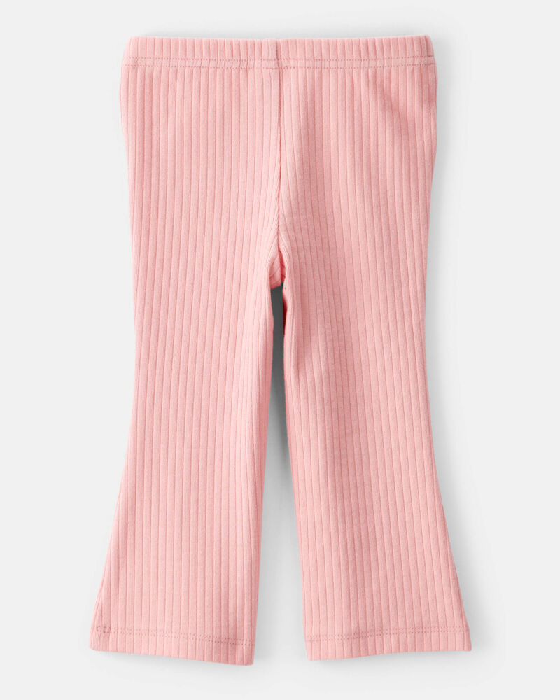 Baby Girl Cotton Flare Active Pants - Pink, image 2 of 4 slides