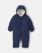 Baby Boy Solid Quilted Pramsuit- Navy
, image 1 of 3 slides