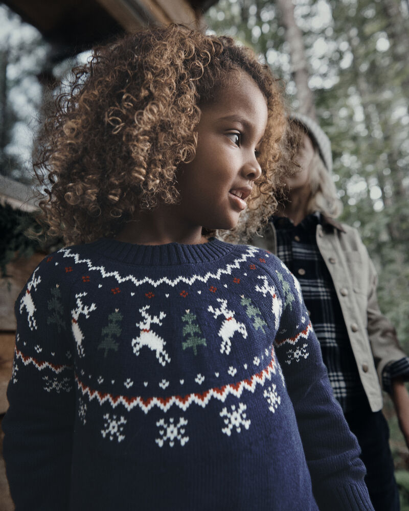 Tout-petit - Chandail tricot motif jacquard en coton biologique, image 2 sur 4 diapositives
