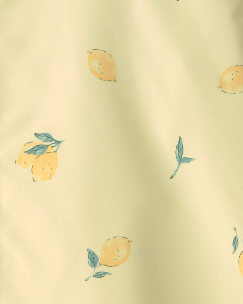 Girls Lemon Print  Rain Jacket- Yellow, image 3 of 3 slides