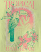Girls 'Tropical Daydream' Toucan Graphic Tank - Green, image 2 of 3 slides