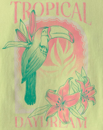 Girls 'Tropical Daydream' Toucan Graphic Tank - Green, 