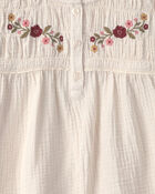 Girls Organic Cotton Embroidered Gauze Top, image 3 of 3 slides