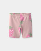 Tout-petit fille - Short de cycliste, fraises - Rose, image 1 sur 3 diapositives