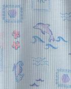 Girls Dolphin Sleeveless Night Gown - Blue, image 2 of 3 slides