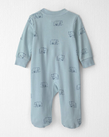 B&eacute;b&eacute; - Grenouill&egrave;re en coton biologique &agrave; motif Oursons bleus , 