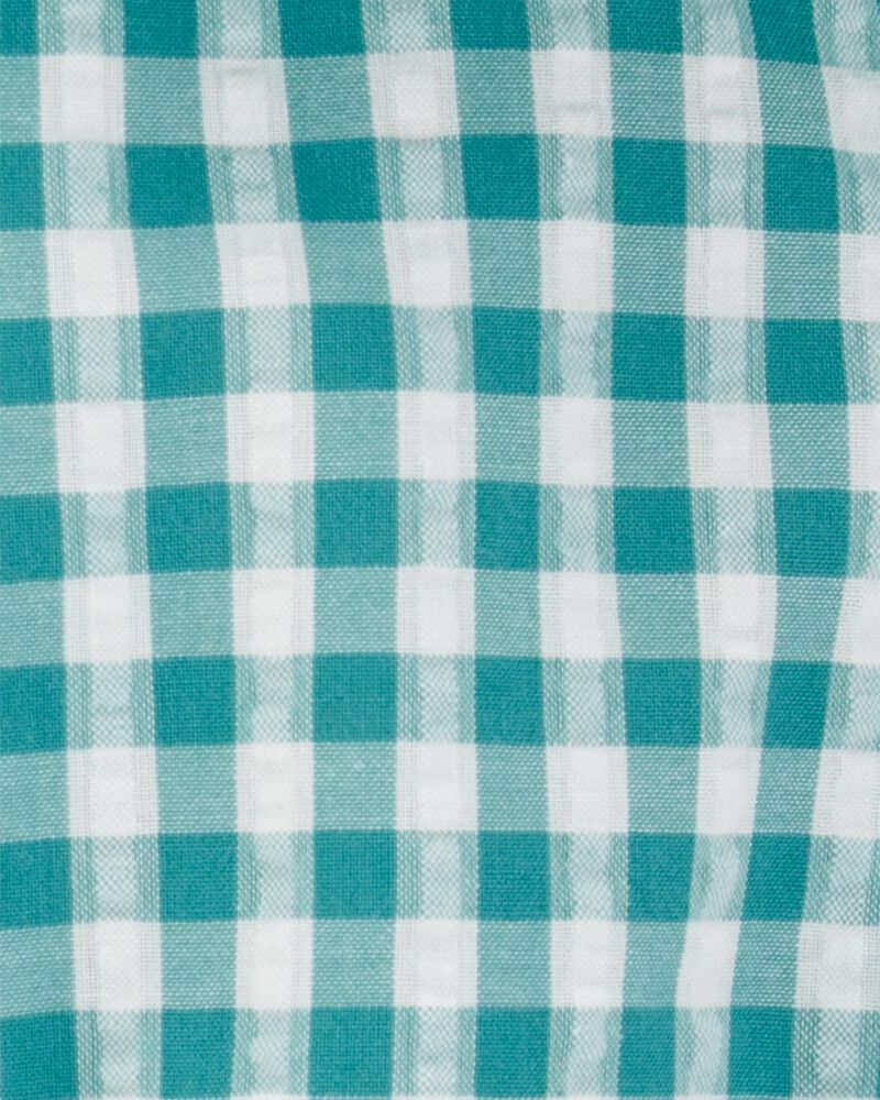 Bébé fille - Barboteuse sans manches en guingan - Vert, image 2 sur 3 diapositives