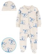 Baby Panda 2-Piece Sleeper Pyjamas and Cap Set, image 2 of 5 slides