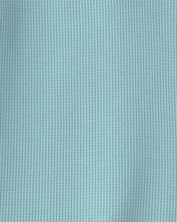 Boys Thermal Long-Sleeve Henley T-Shirt - Blue, 