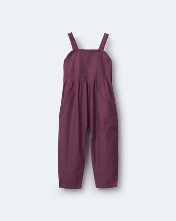 Toddler Girl Pleated Overalls - Mauve, 