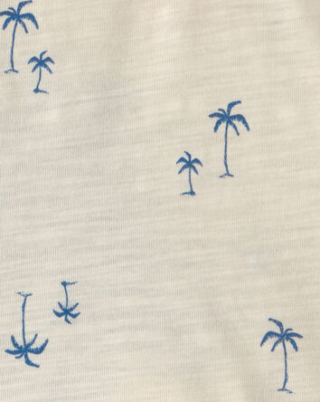 Baby Boy 2-Piece Palm Tree Polo & Short Set - Blue/Ivory, 