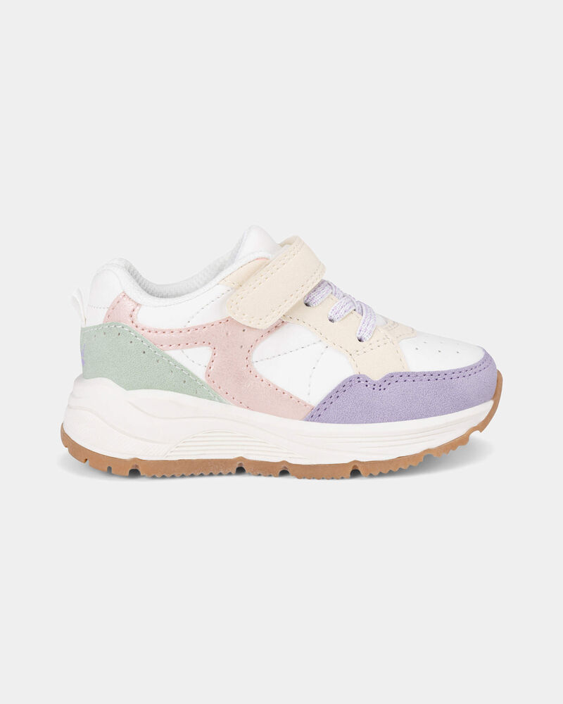 Toddler Girl Colour Block Sneakers - White, image 2 of 6 slides