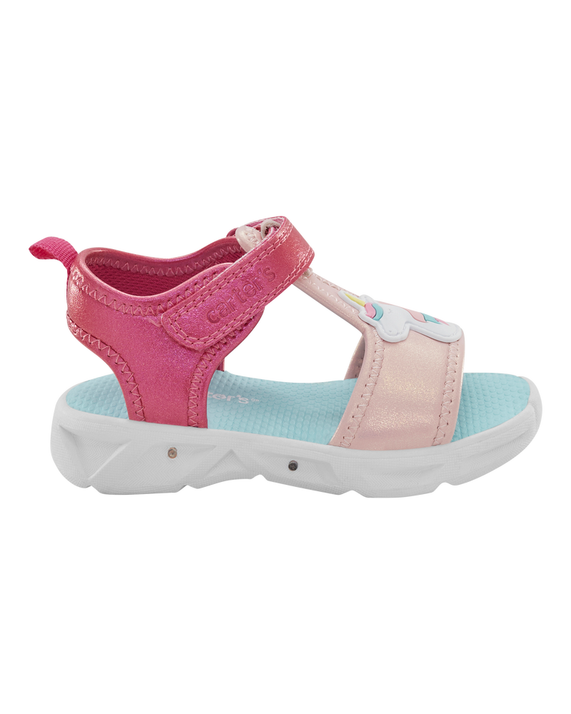 Toddler Unicorn Rainbow Light Up Sandals, image 2 of 7 slides