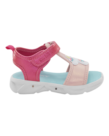 Toddler Unicorn Rainbow Light Up Sandals, 