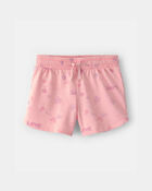 Girls Star French Terry Shorts - Pink, image 1 of 4 slides