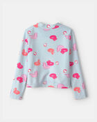 Toddler Girl Pool Float 3-Piece Rashguard Swimsuit Set - Blue/Pink, image 3 of 5 slides