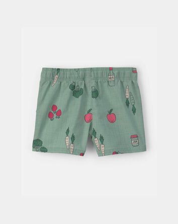 Baby Boy Veggie Fruit Shorts - Green, 