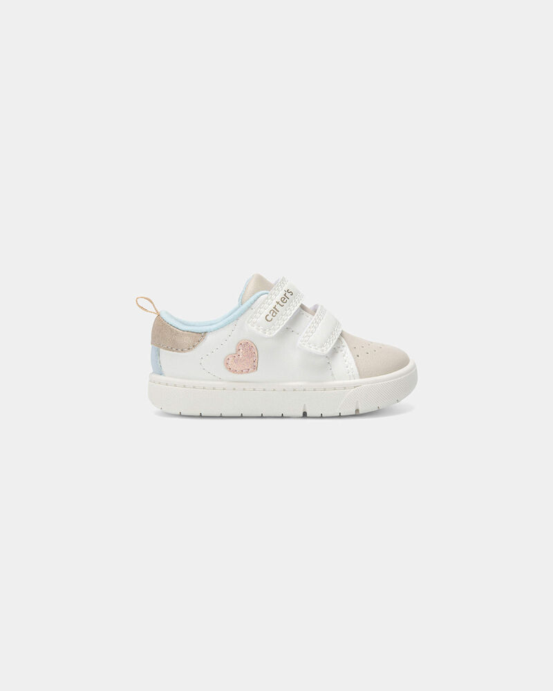 B&eacute;b&eacute; fille - Chaussures d&eacute;contract&eacute;es Every Step&reg; &agrave; c&oelig;urs - Blanc/Beige, image 2 sur 6 diapositives