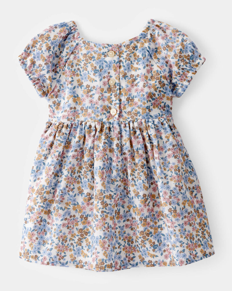 Baby Smocked Floral Print Dress, image 2 of 5 slides