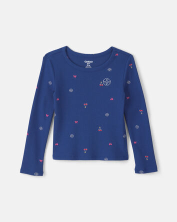 Toddler Girl Long-Sleeve Top - Navy, 