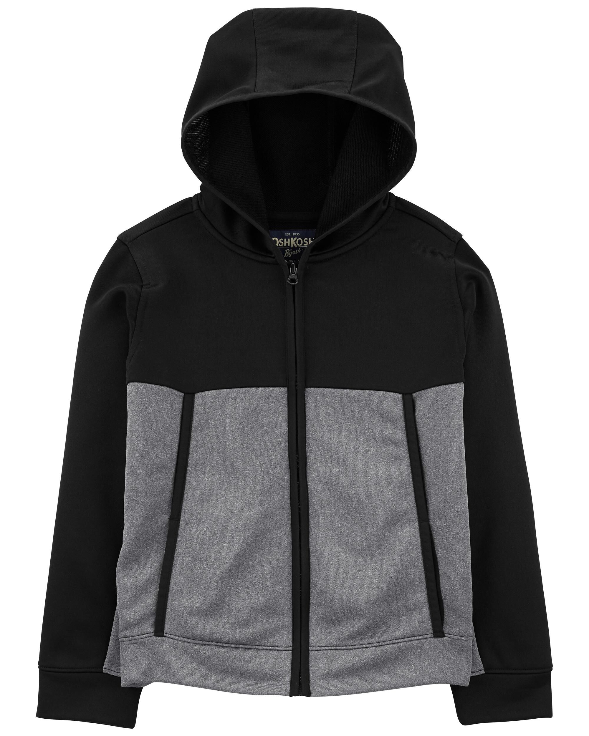 Boys black zip deals up