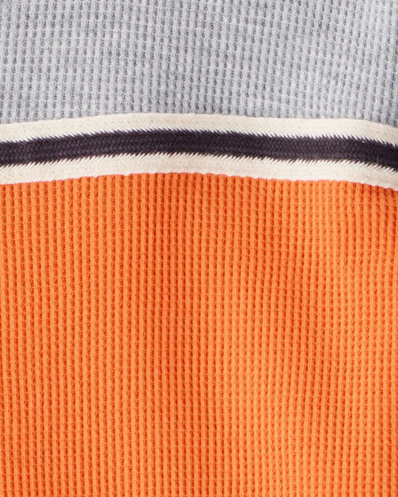 Boys Colourblock Thermal Long-Sleeve Tee - Orange/Grey, image 3 of 4 slides