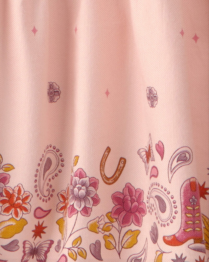 Toute-petit fille - Robe manches longues en serg&eacute; en motif floral - Rose, image 3 sur 4 diapositives