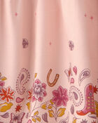 Toute-petit fille - Robe manches longues en serg&eacute; en motif floral - Rose, image 3 sur 4 diapositives