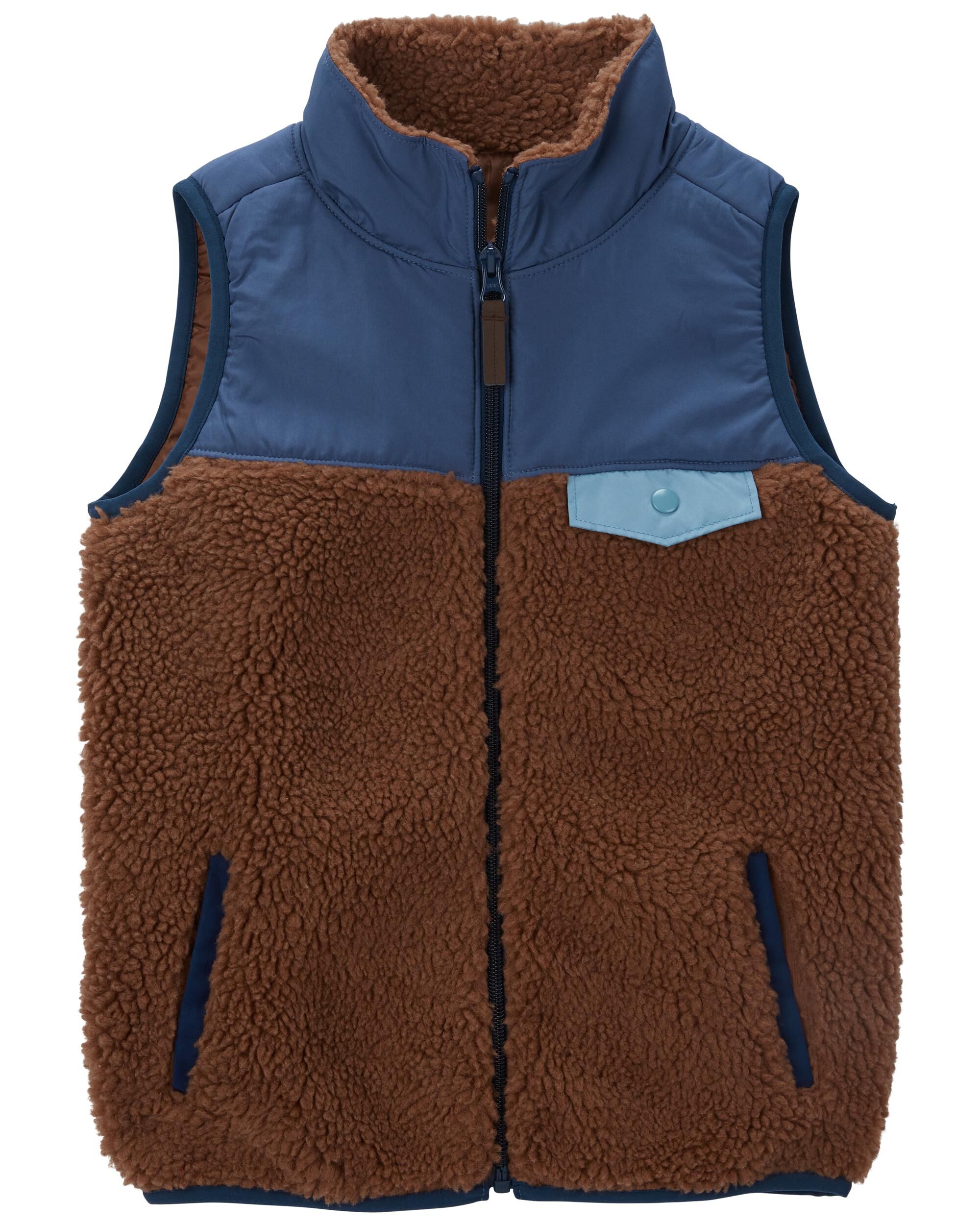 Zip Up Sherpa Vest