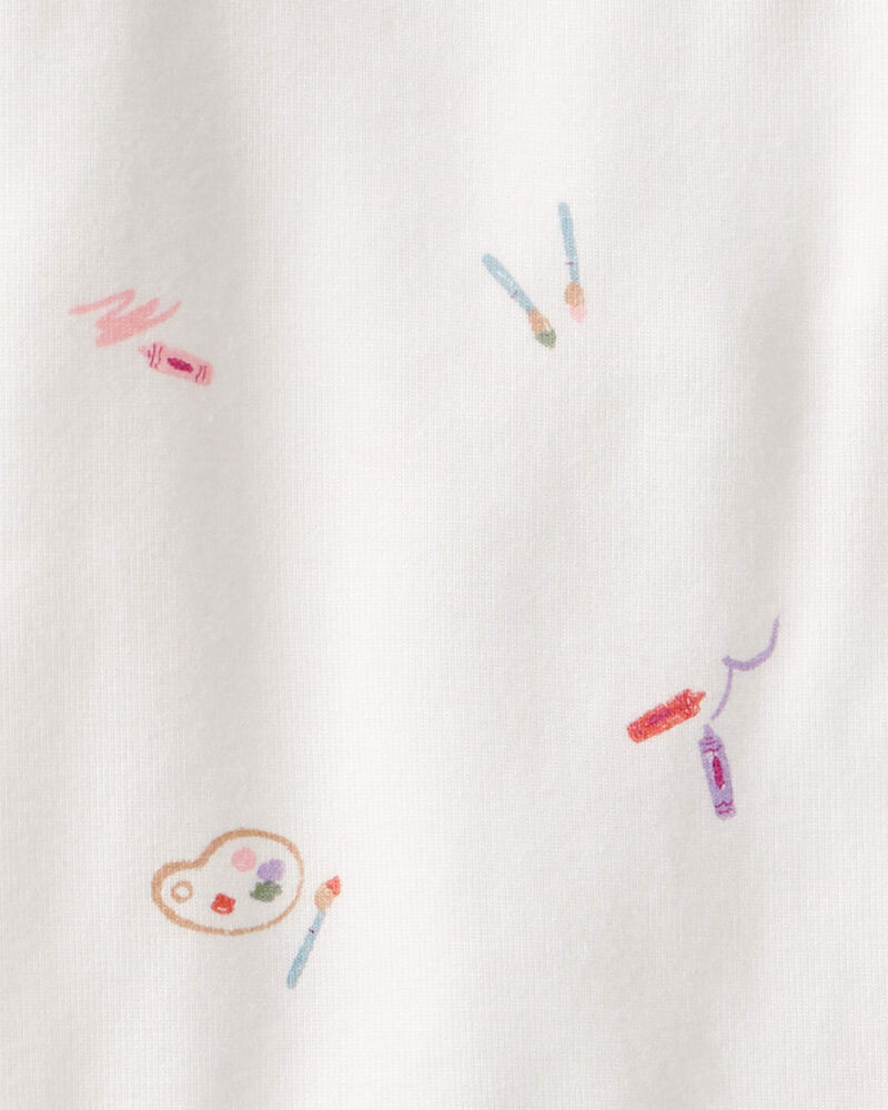Baby Girl Art Print PurelySoft Sleeper- White, image 4 of 8 slides