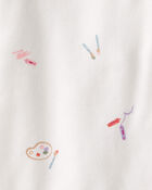 Baby Girl Art Print PurelySoft Sleeper- White, image 4 of 8 slides
