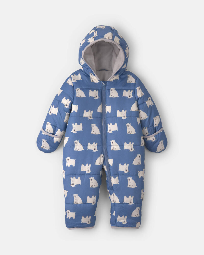 Baby Boy Polar Bear Pramsuit- Blue
, image 1 of 3 slides