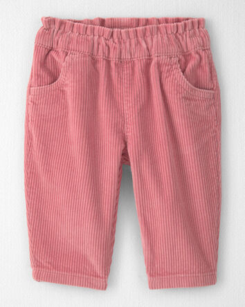 B&eacute;b&eacute; fille - Pantalon &agrave; enfiler en velours c&ocirc;tel&eacute; de coton biologique, 