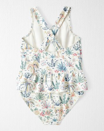 Toddler Girl Recycled Swimsuit in Tropical Paradise, 