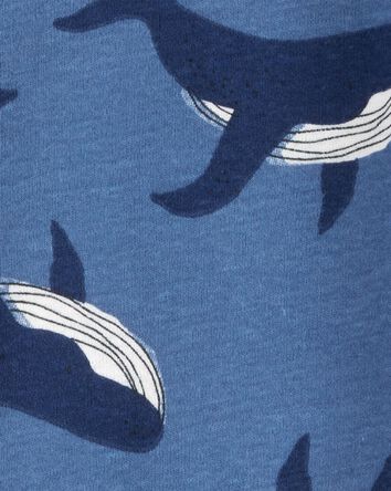 Toddler Whale Print Snug Fit Cotton 1-Piece Pyjamas, 