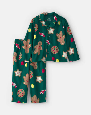 Tout-petit - Pyjama ample 2 pi&egrave;ces en molleton &agrave; motif pain d&rsquo;&eacute;pice de No&euml;l &ndash; Vert, 