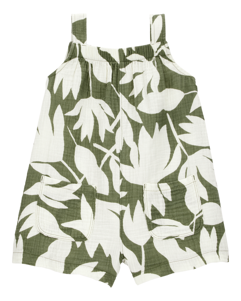 Toddler Tropical Floral Sleeveless Romper - Floral, image 1 of 3 slides