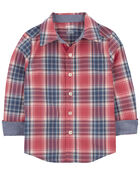 Toddler Plaid Button-Front Shirt, image 1 of 4 slides