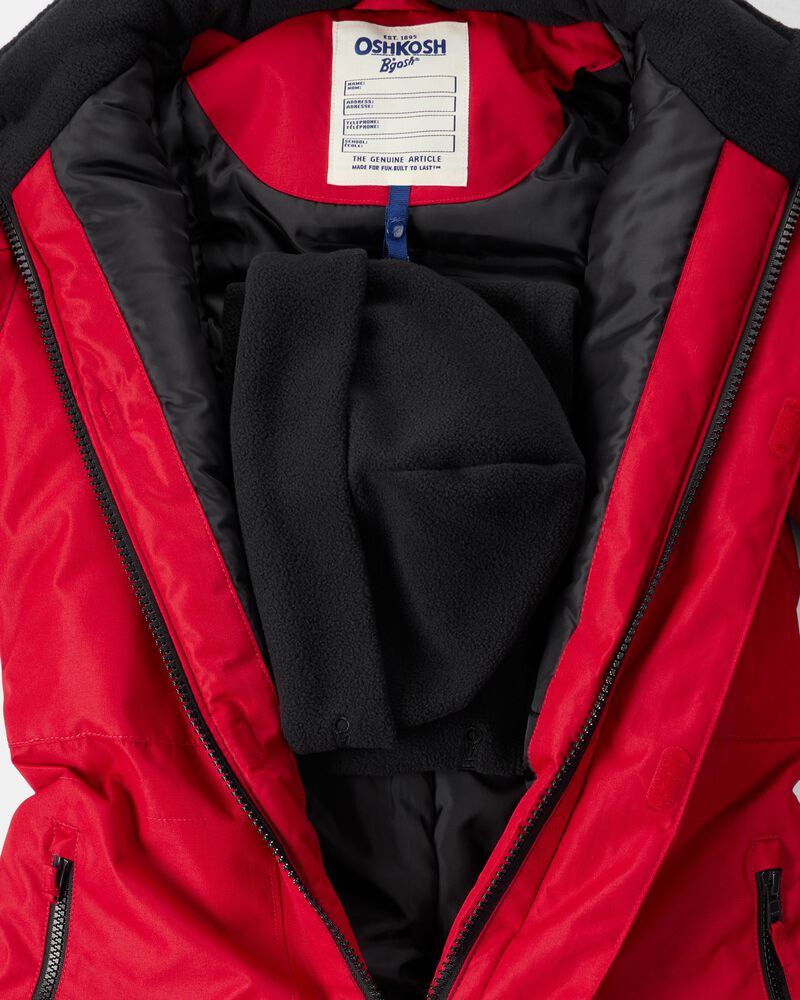 Kid 1-Piece Taslan Snowsuit - Red, image 5 of 5 slides