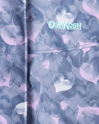 Girls 2-Piece Taslan Heart Print Snowsuit Set - Indigo, image 6 of 13 slides