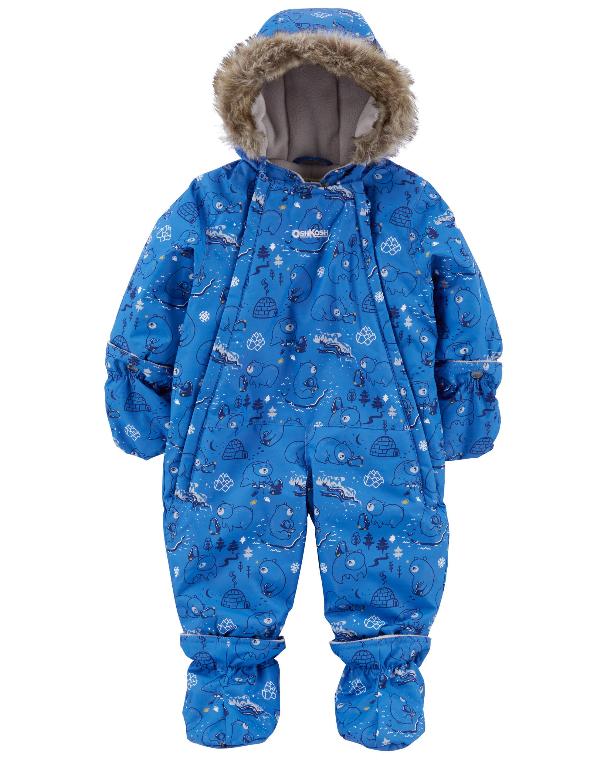 Baby hooded snowsuit clearance