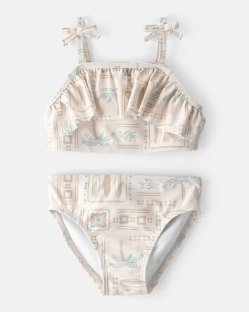 Toddler Girl Girl 2-Piece Bikini   Surf Set- Tan, 
